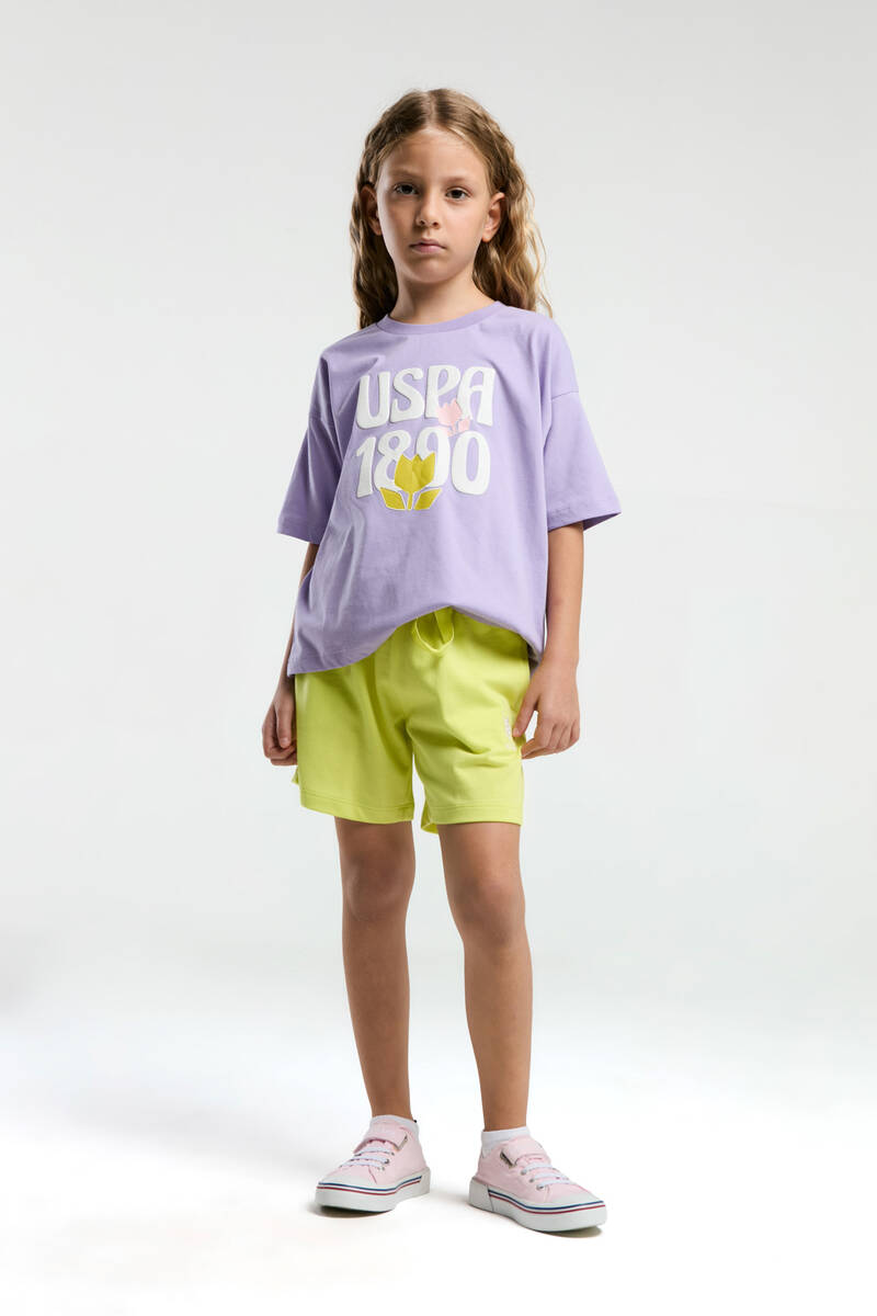 U.S. Polo Assn. Kız Çocuk Mor Şort Takım U.S. Polo Assn. Kız Çocuk Mor Şort Takım