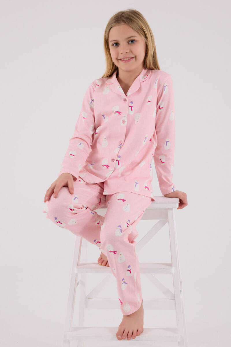 Rolypoly Kız Çocuk Pamuklu Kışlık Regular Fit Pembe Pijama Takımı RP3713-C-V2 - 2