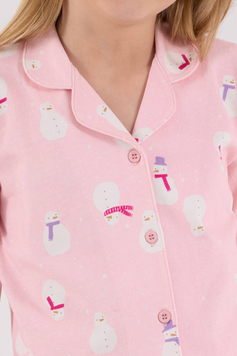 Rolypoly Kız Çocuk Pamuklu Kışlık Regular Fit Pembe Pijama Takımı RP3713-C-V2 - 6