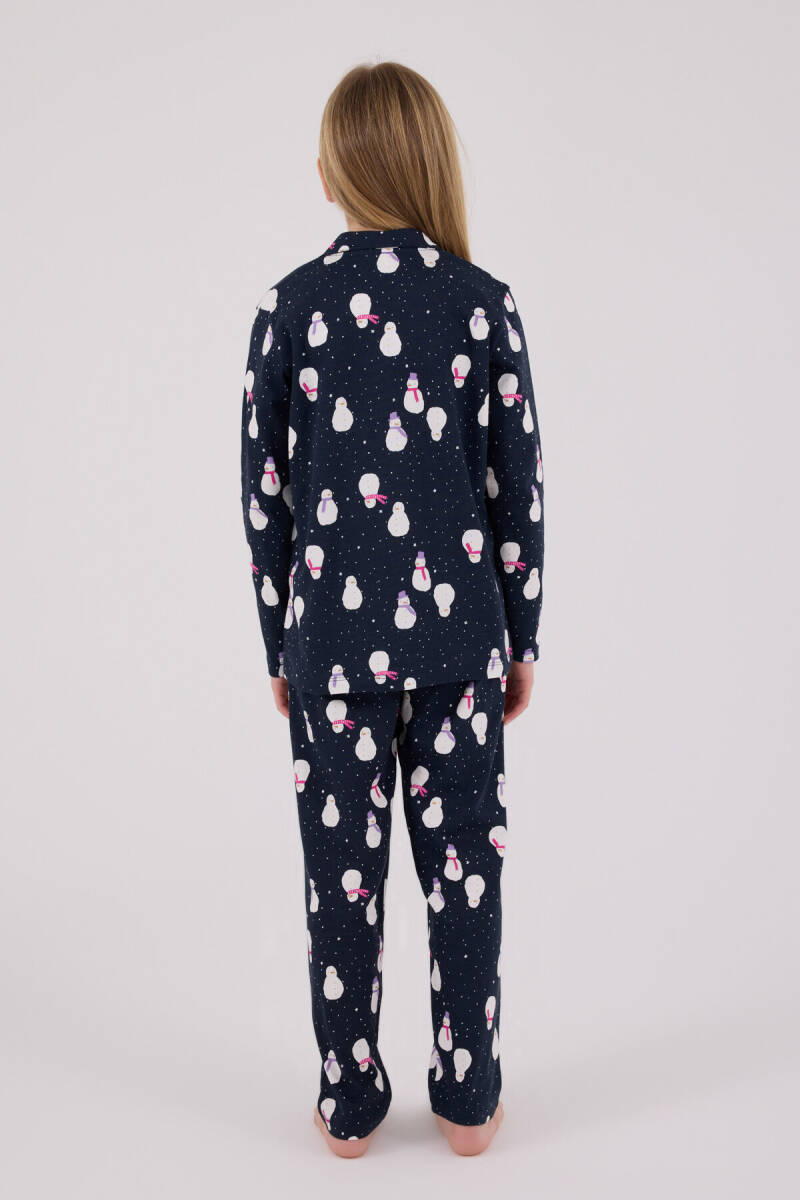 Rolypoly Kız Çocuk Pamuklu Kışlık Regular Fit Lacivert Pijama Takımı RP3713-C-V1 - 5