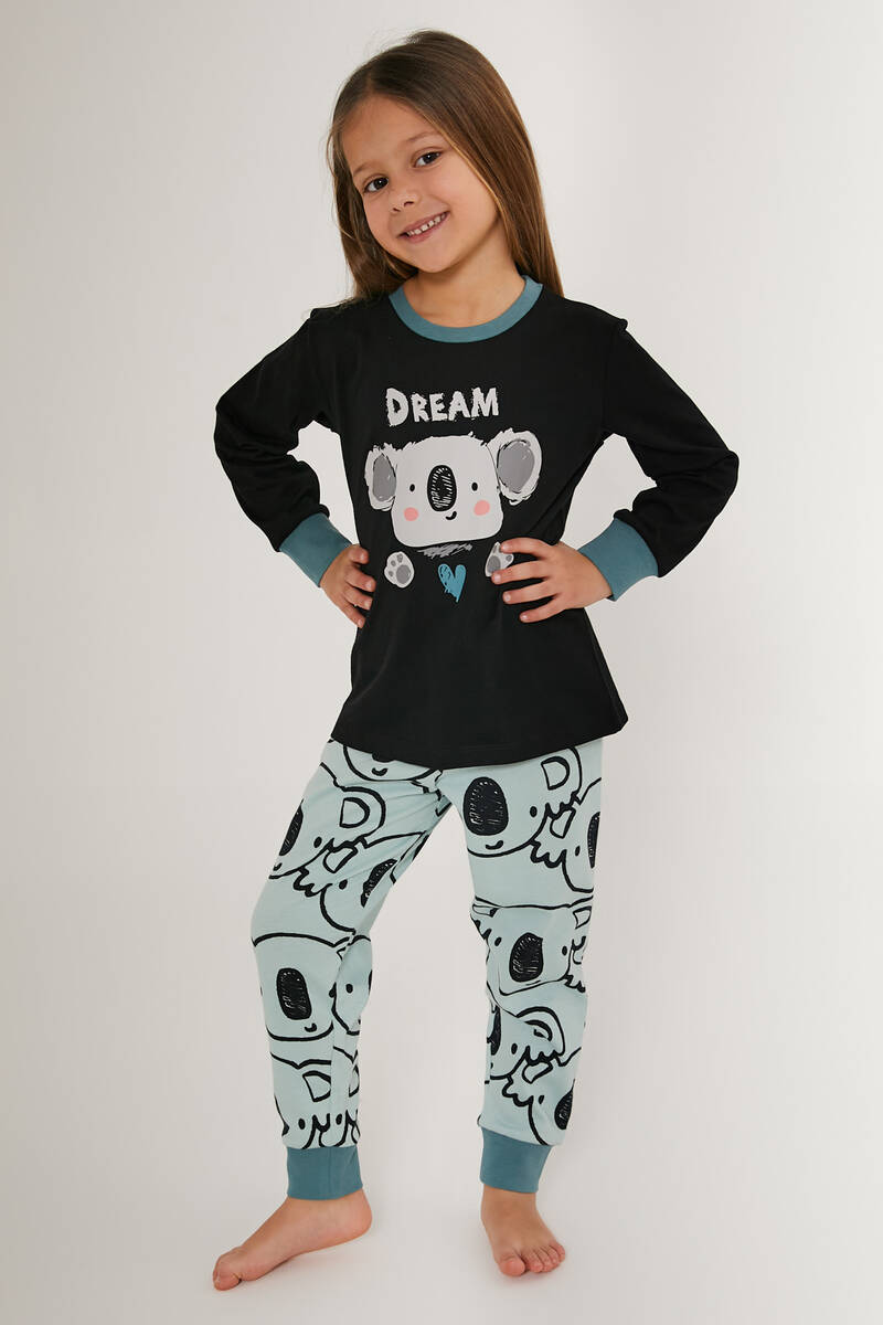 Rolypoly Siyah Kız Çocuk Uzun Kol Pijama Takım