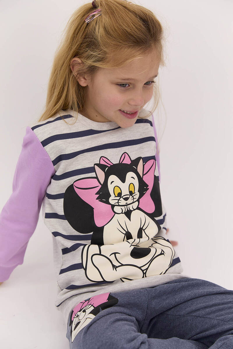 Minnie Mouse - Minnie Mouse Lisanslı Lila Kız Çocuk Eşofman Takımı (1)
