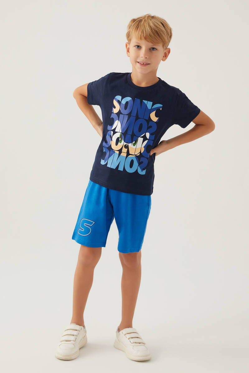 Modern Sonic Erkek Çocuk Lacivert Bermuda Takım