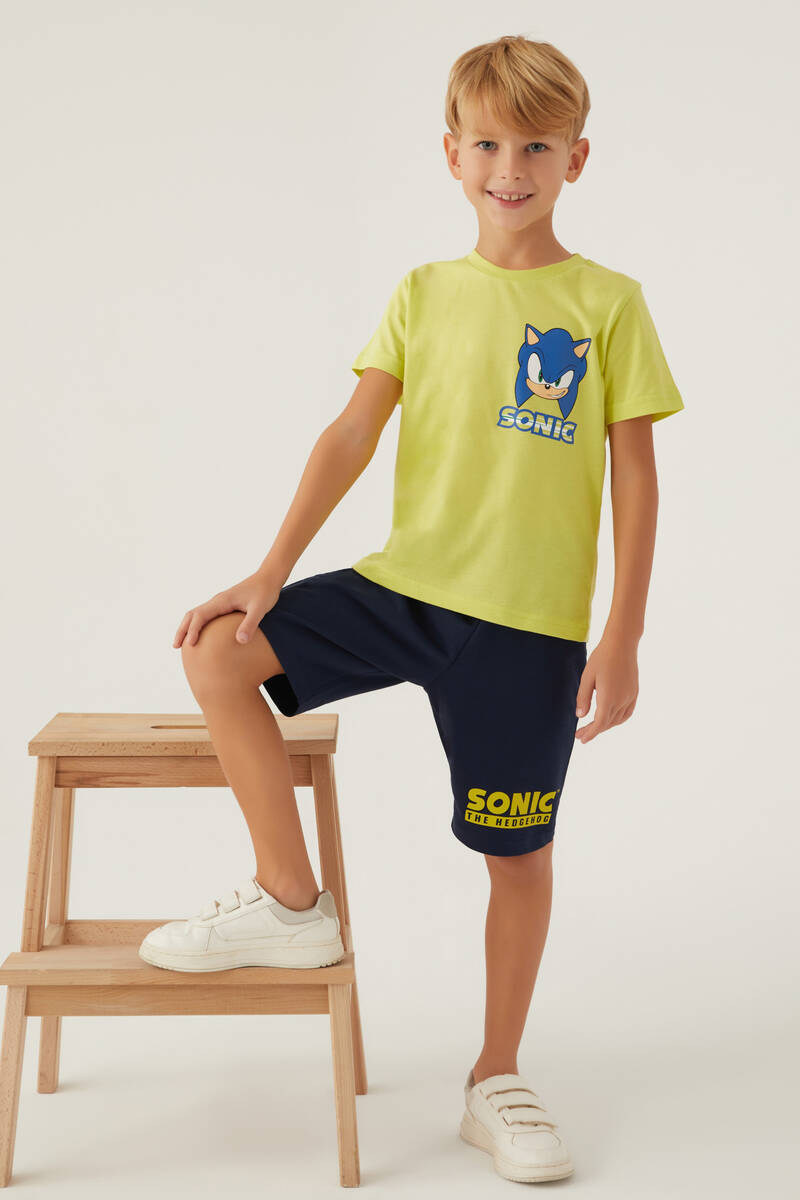 Modern Sonic Erkek Çocuk Yeşil Bermuda Takım