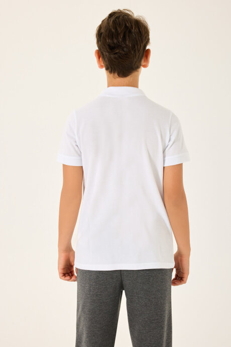 Rolypoly Erkek Çocuk Pamuklu Kışlık Regular Fit Beyaz T-Shirt RP3721-C-V1 - 3