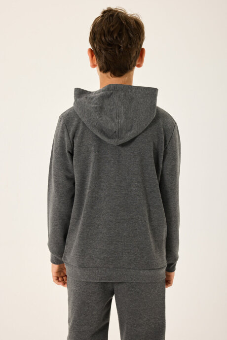Rolypoly Erkek Çocuk Pamuklu Kışlık Regular Fit Gri Sweatshirt RP3719-C-V2 - 3