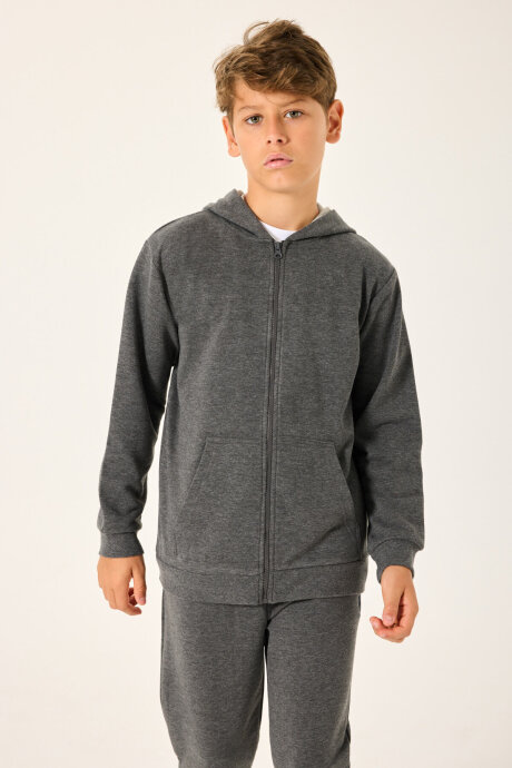 Rolypoly Erkek Çocuk Pamuklu Kışlık Regular Fit Gri Sweatshirt RP3719-C-V2 - 2
