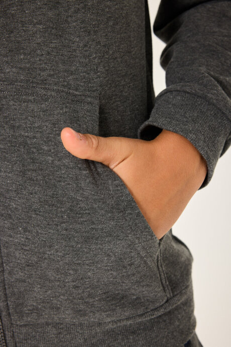 Rolypoly Erkek Çocuk Pamuklu Kışlık Regular Fit Gri Sweatshirt RP3719-C-V2 - 6