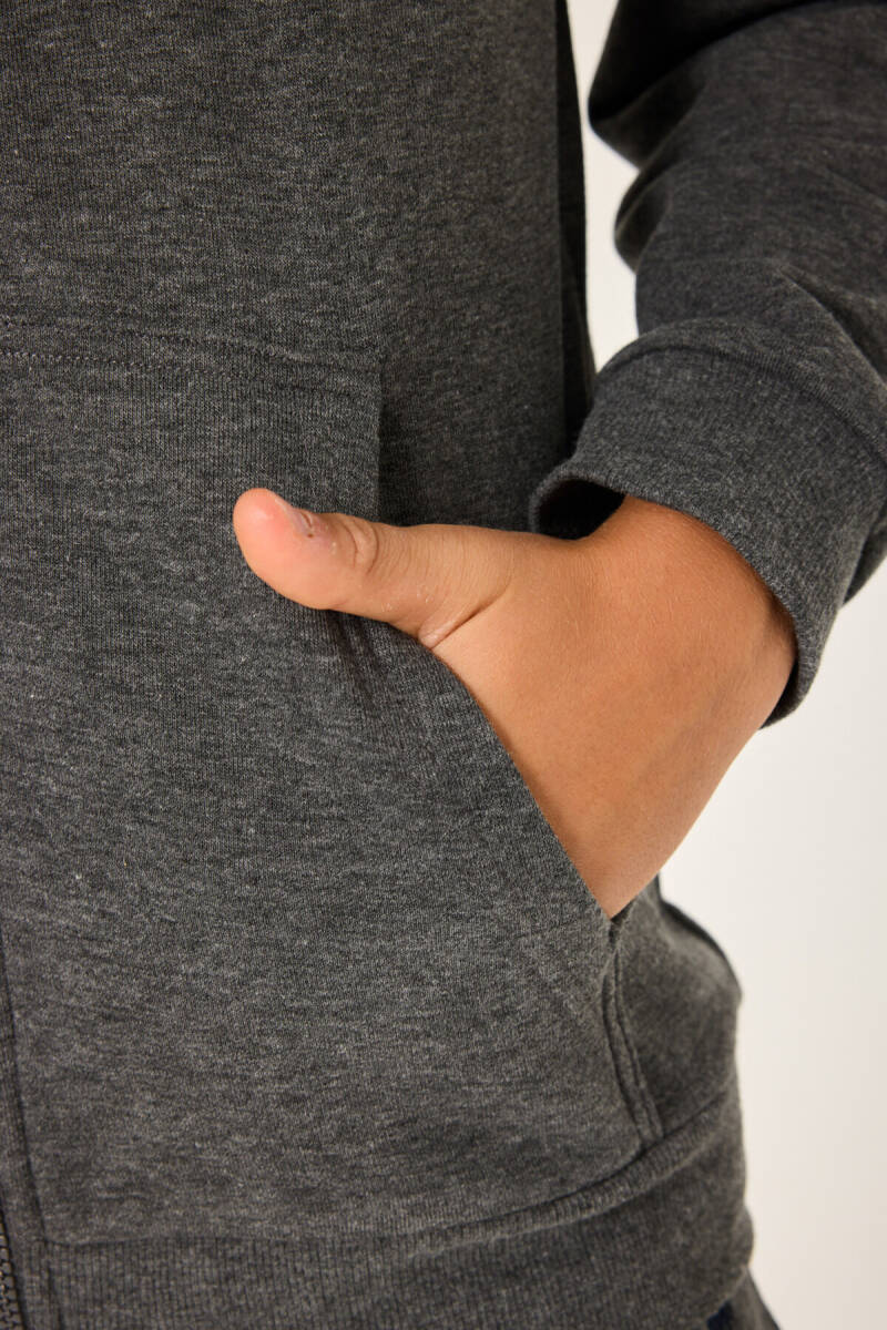 Rolypoly Erkek Çocuk Pamuklu Kışlık Regular Fit Gri Sweatshirt RP3719-C-V2 - 6