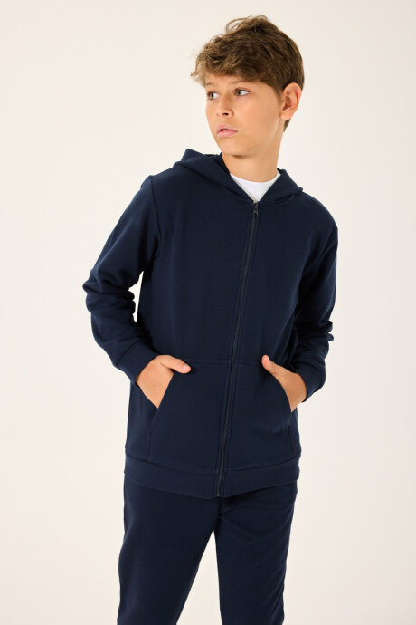 Rolypoly Erkek Çocuk Pamuklu Örme Lacivert Sweatshirt RP3719-C-V1 