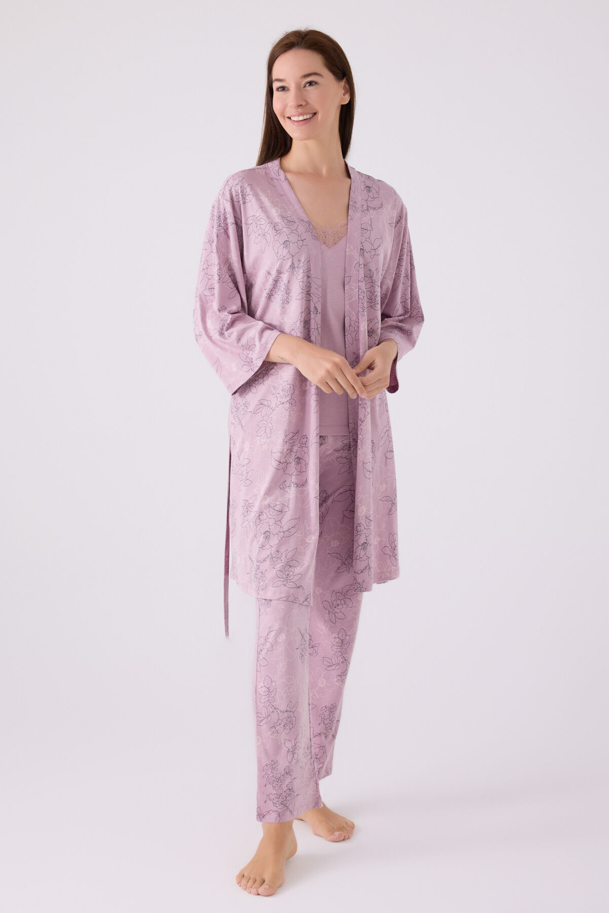 Pierre Cardin Kadın Mor 3'Lü Pijama Takımı
