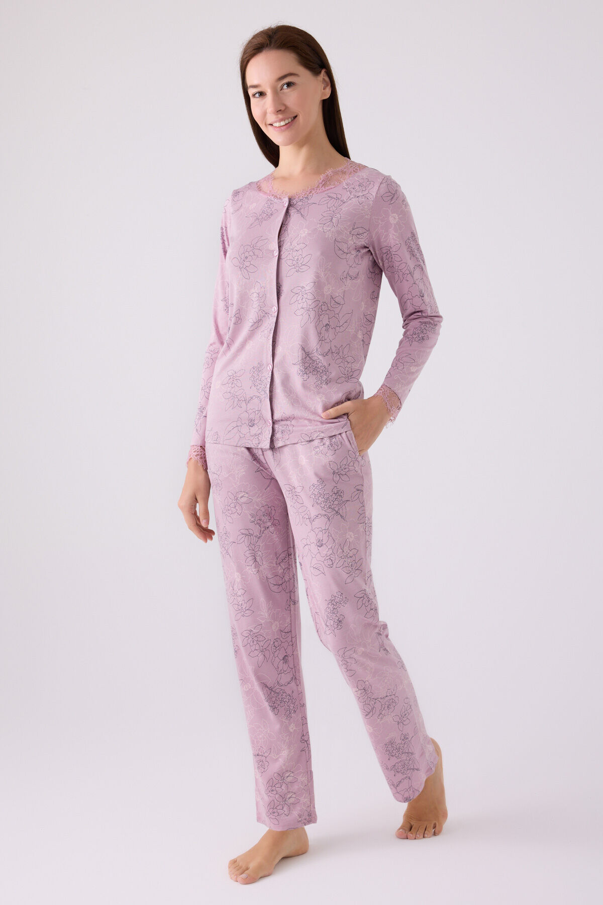Pierre Cardin Kadın Mor Pijama Takımı