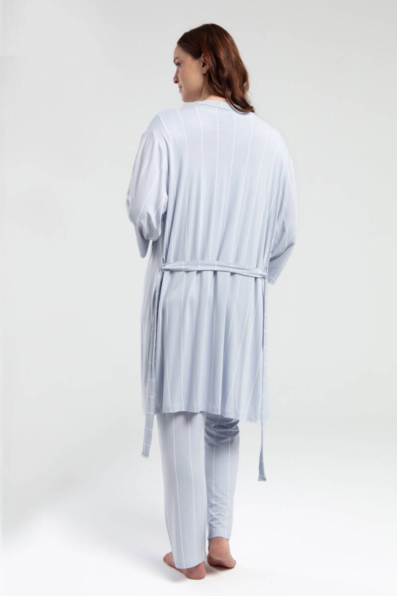 Pierre Cardin Kadın Pamuklu Bisiklet Yaka Baskısız Yazlık Regular Fit Beyaz Lohusa Takım PC8977-S-V1 - 5
