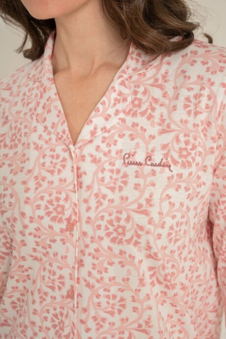 Pierre Cardin Kadın Pamuklu Flowers Pembe Gömlek Pijama Takımı PC9271-S-V2 - 3