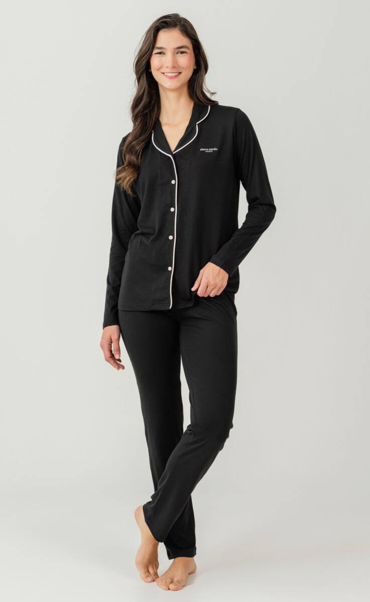 Pierre Cardin Kadın Pamuklu Örme Gömlek Lacivert Pijama PC7717-S-V-2 - 2