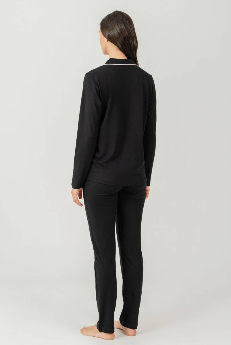 Pierre Cardin Kadın Pamuklu Örme Gömlek Lacivert Pijama PC7717-S-V-2 - 4