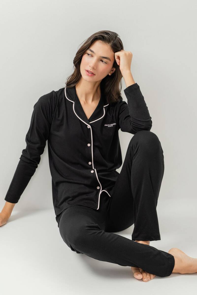 Pierre Cardin Kadın Lacivert Gömlek Pijama