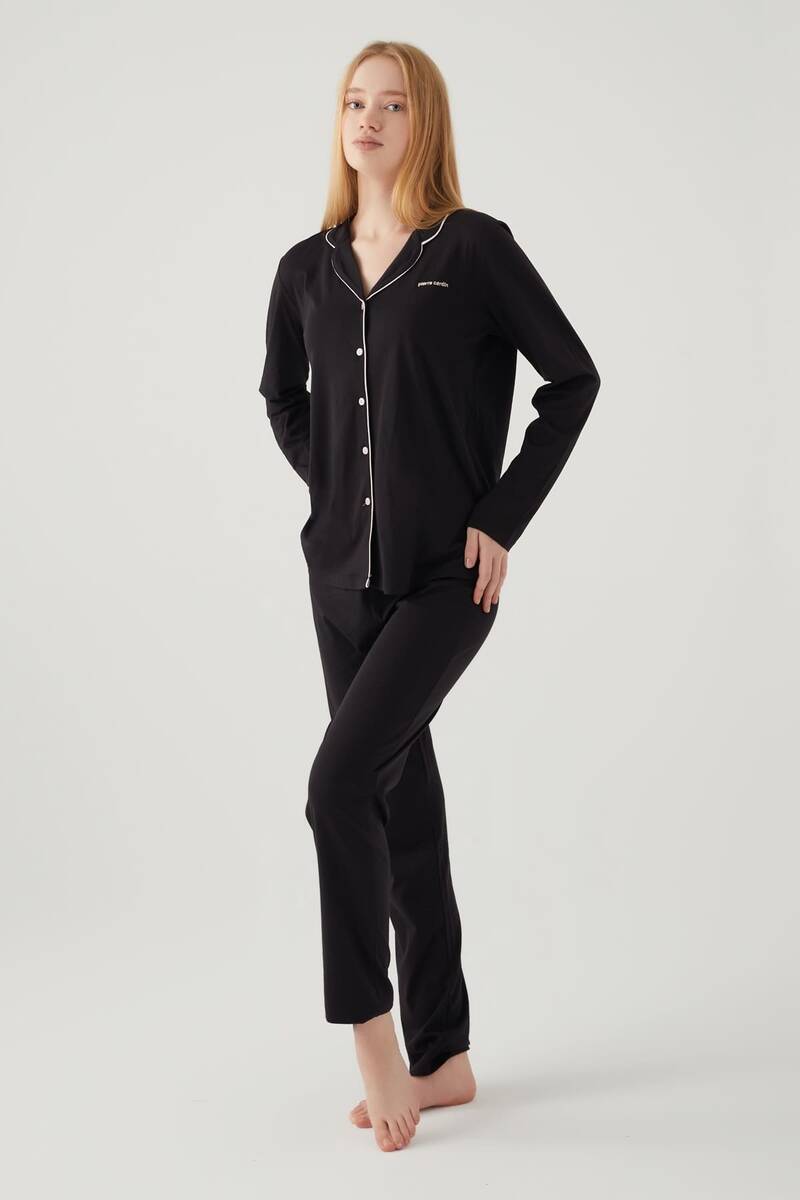 Pierre Cardin Kadın Siyah Gömlek Pijama