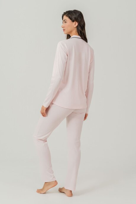 Pierre Cardin Kadın Pamuklu Örme Gömlek Turuncu Pijama PC7717-S-V-5 - 5