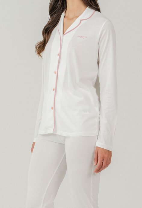 Pierre Cardin Kadın Pamuklu Örme Gömlek Krem Pijama PC7717-S-V-6 - 3