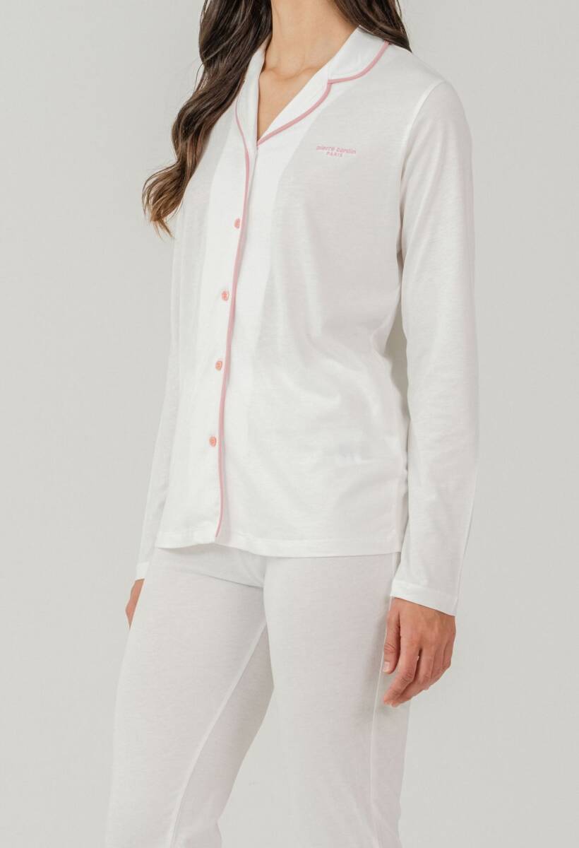 Pierre Cardin Kadın Pamuklu Örme Gömlek Krem Pijama PC7717-S-V-6 - 3