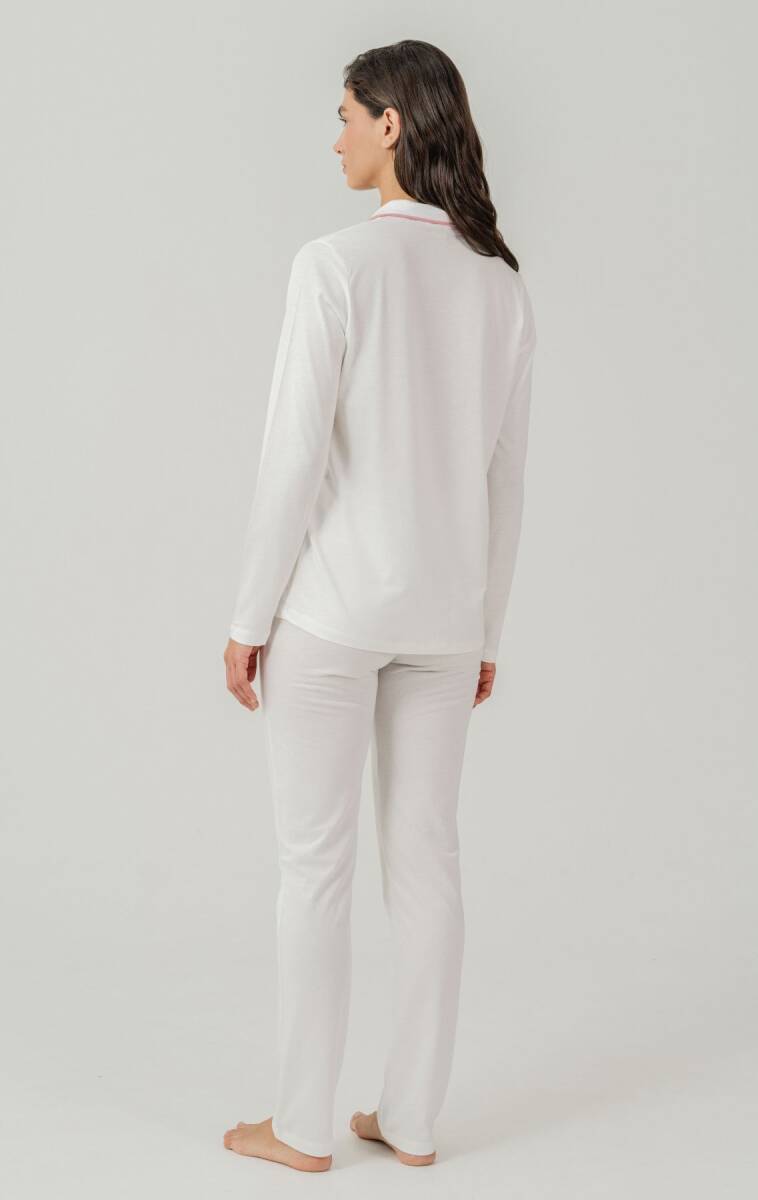Pierre Cardin Kadın Pamuklu Örme Gömlek Krem Pijama PC7717-S-V-6 - 4