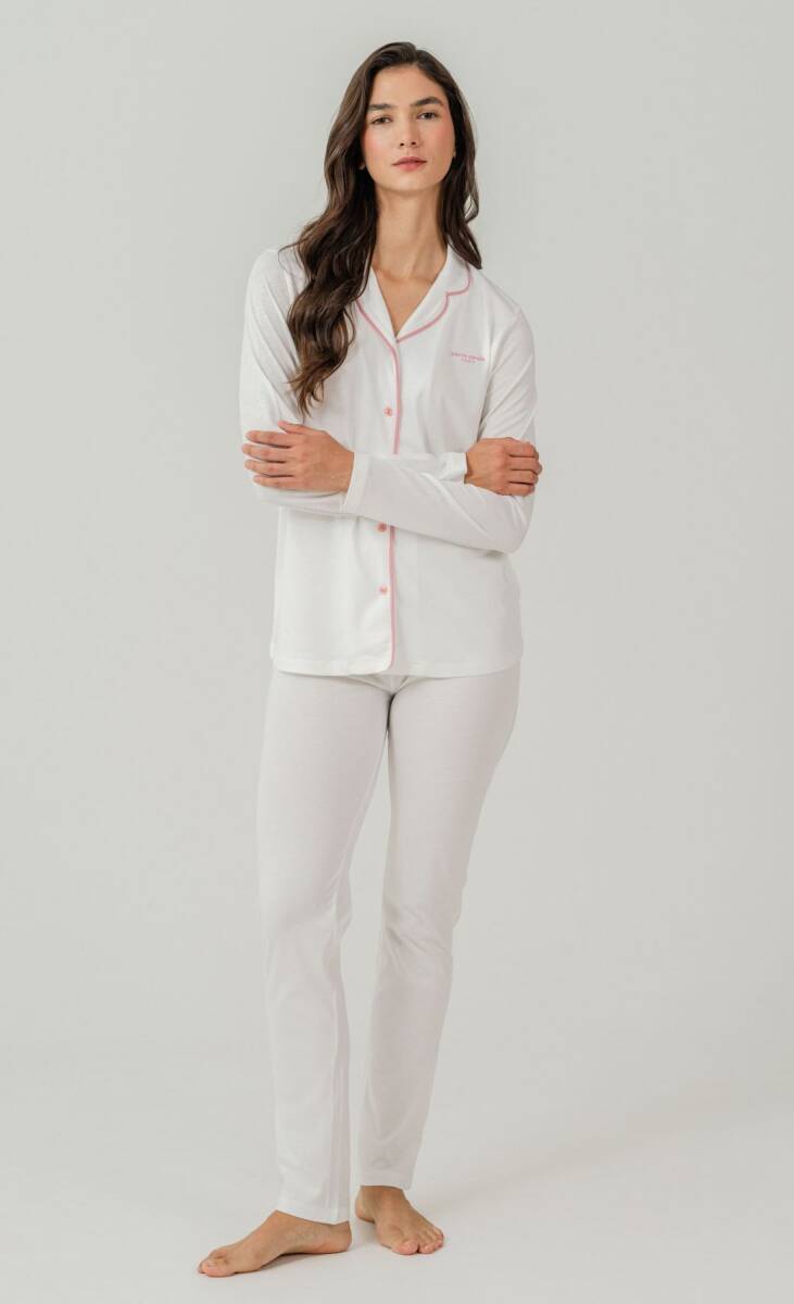 Pierre Cardin Kadın Pamuklu Örme Gömlek Krem Pijama PC7717-S-V-6 - 5