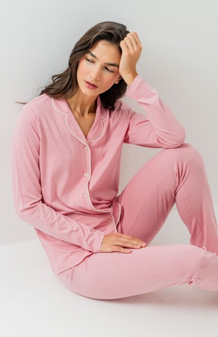 Pierre Cardin Kadın Pamuklu Örme Gömlek Mor Pijama PC7717-S-V-7 - 2