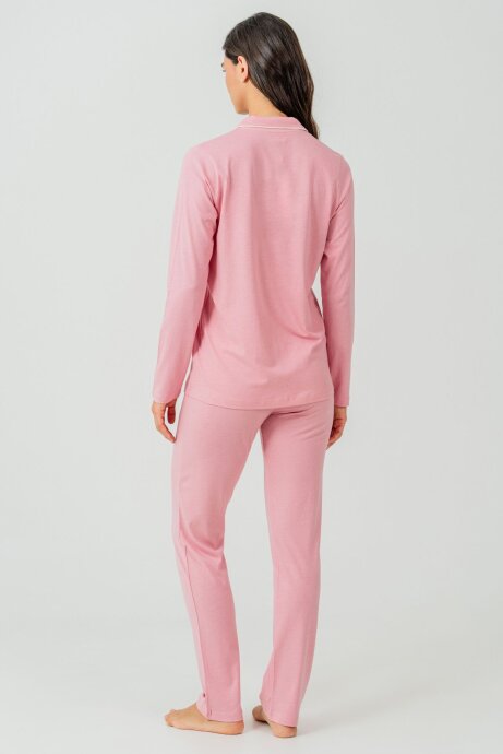 Pierre Cardin Kadın Pamuklu Örme Gömlek Mor Pijama PC7717-S-V-7 - 5