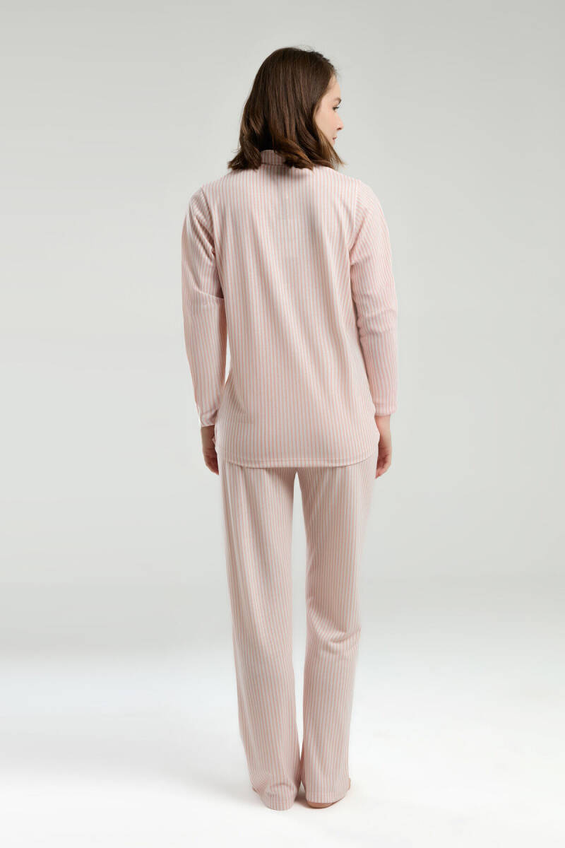 Pierre Cardin Kadın Pamuklu Kışlık Regular Fit Pembe Gömlek Pijama Takım PC9020-S-V1 - 2