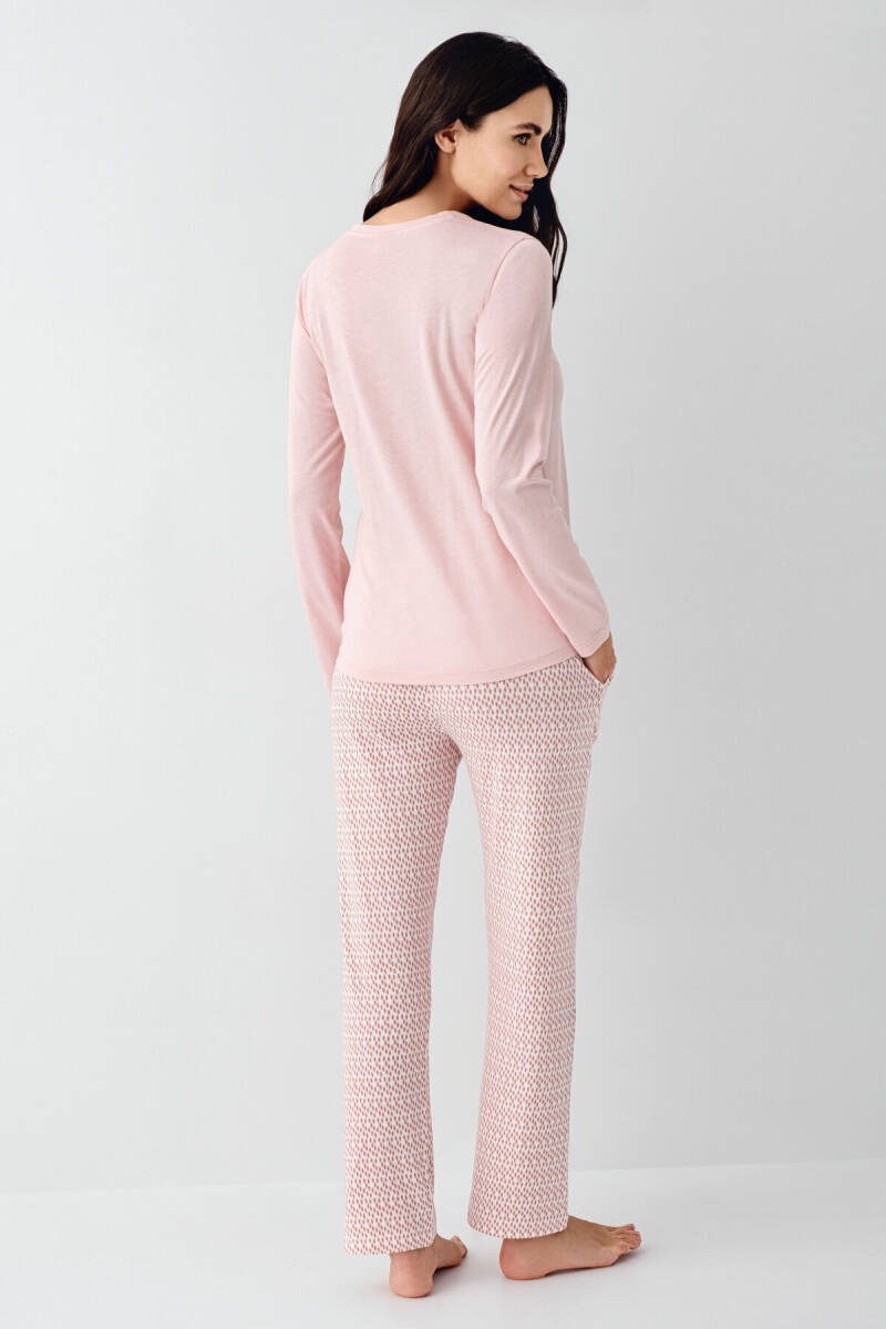 Pierre Cardin Kadın Pamuklu Kışlık Regular Fit Pembe Pijama Takımı PC9080-S-V1 - 4