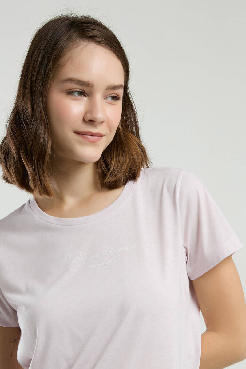Pierre Cardin Kadın Pamuklu Bisiklet Yaka Pigment Baskılı Yazlık Regular Fit Pembe Pijama Takımı PC9005-S-V1 - 4