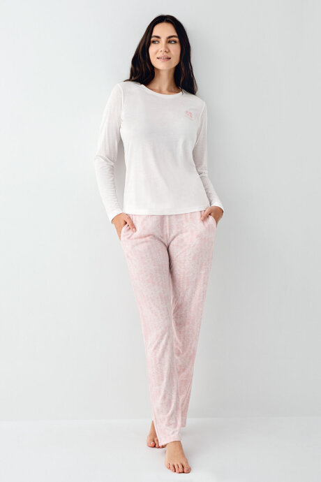 Pierre Cardin Kadın Kışlık Regular Fit Beyaz Pijama Takımı PC9085-S-V2 - 2