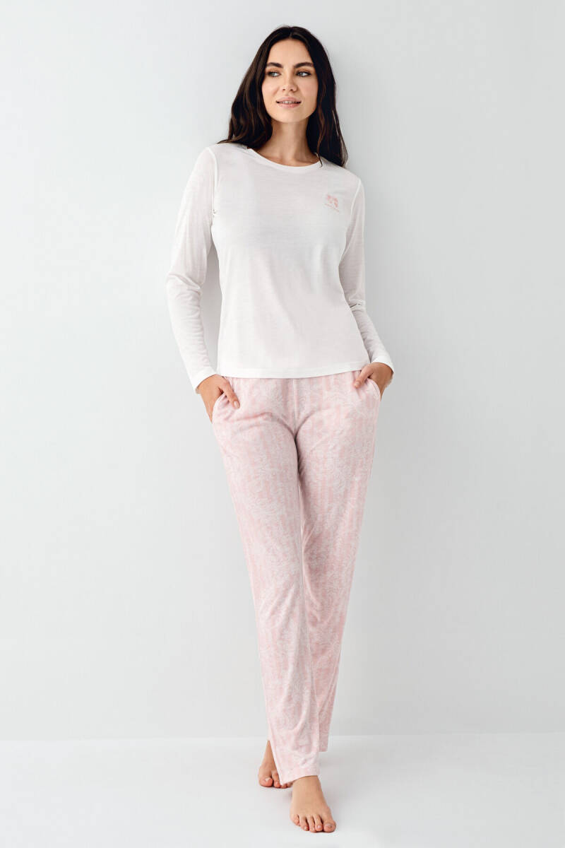 Pierre Cardin Kadın Kışlık Regular Fit Beyaz Pijama Takımı PC9085-S-V2 - 2