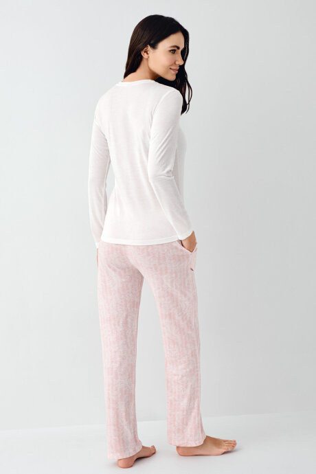 Pierre Cardin Kadın Kışlık Regular Fit Beyaz Pijama Takımı PC9085-S-V2 - 4