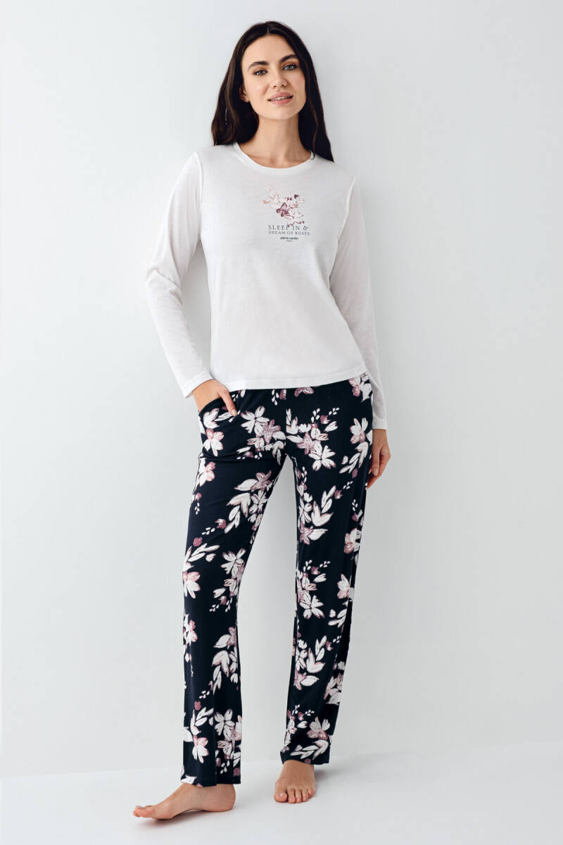 Pierre Cardin Kadın Pamuklu Kışlık Regular Fit Beyaz Pijama Takımı PC9106-S-V1 - 2