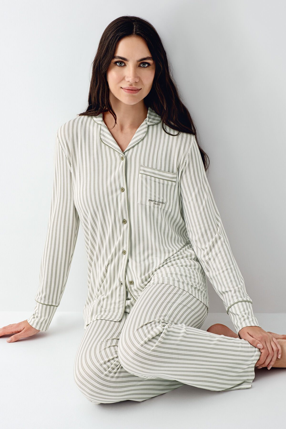Pierre Cardin Kadın Yeşil Gömlek Pijama