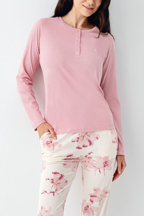 Pierre Cardin Kadın Pamuklu Kışlık Regular Fit Pembe Pijama Takımı PC9055-S-V1 - 3