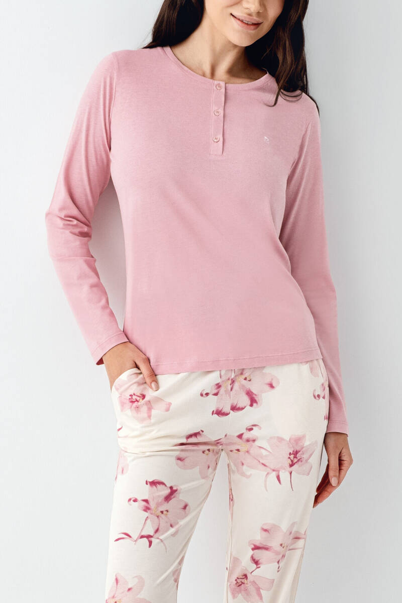 Pierre Cardin Kadın Pamuklu Kışlık Regular Fit Pembe Pijama Takımı PC9055-S-V1 - 3