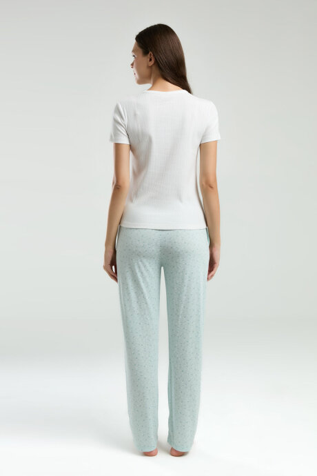 Pierre Cardin Kadın Hakim Yaka Pigment Baskılı Yazlık Regular Fit Krem Pijama Takımı PC8989-S-V1 - 5