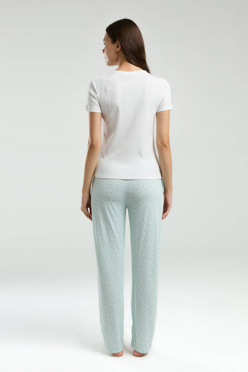 Pierre Cardin Kadın Hakim Yaka Pigment Baskılı Yazlık Regular Fit Krem Pijama Takımı PC8989-S-V1 - 5