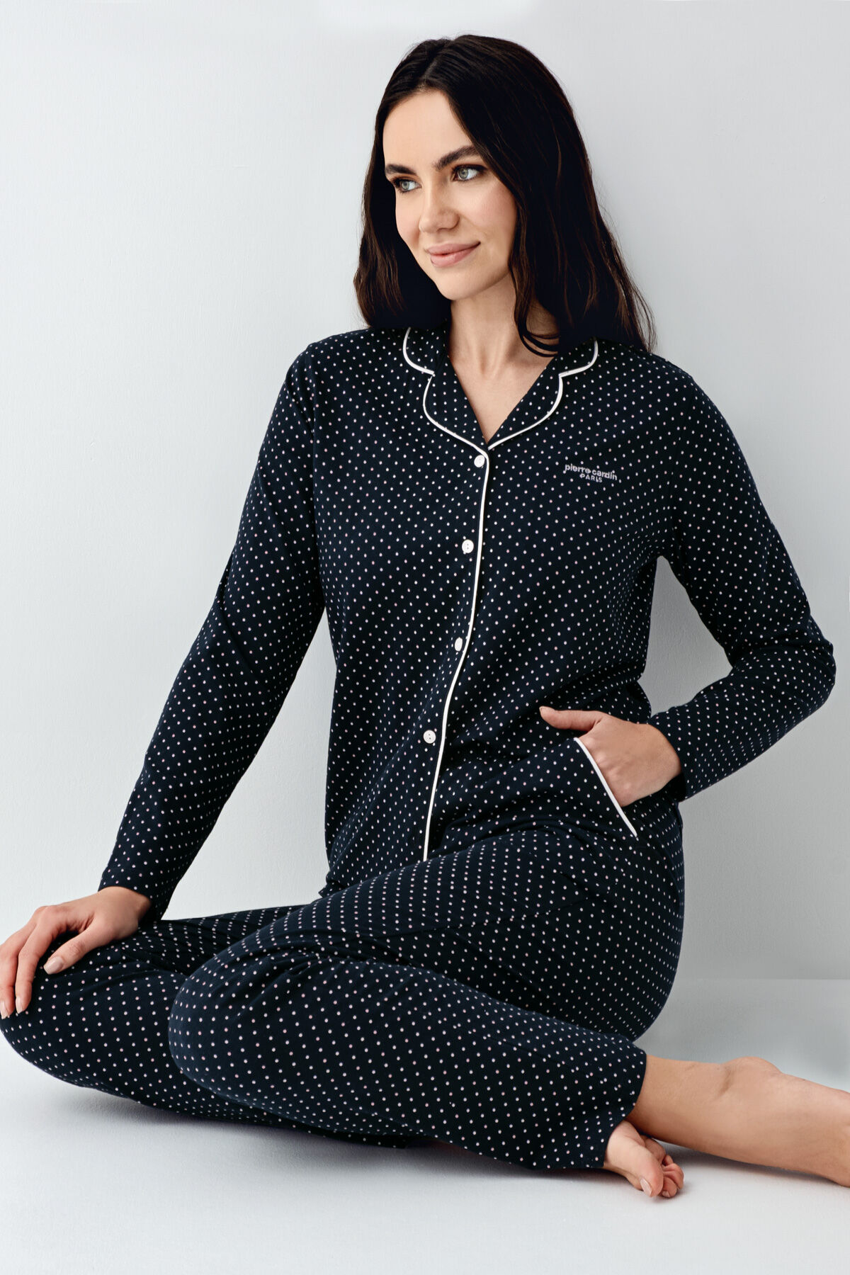 Pierre Cardin Kadın Lacivert Gömlek Pijama