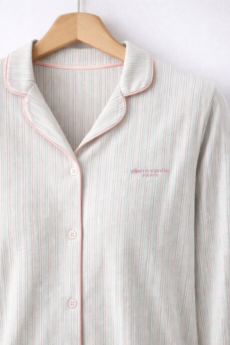 Pierre Cardin Kadın Pamuklu Kışlık Regular Fit Yeşil Gömlek Pijama Takım PC9051-S-V1 - 6