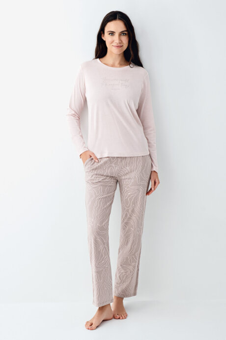 Pierre Cardin Kadın Pamuklu Kışlık Regular Fit Pembe Pijama Takımı PC9096-S-V2 (1)