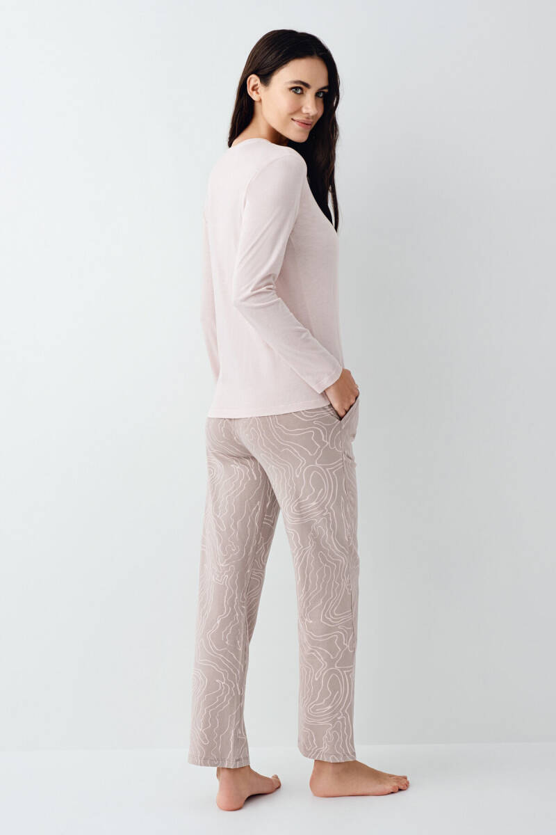 Pierre Cardin Kadın Pamuklu Kışlık Regular Fit Pembe Pijama Takımı PC9096-S-V2 - 4