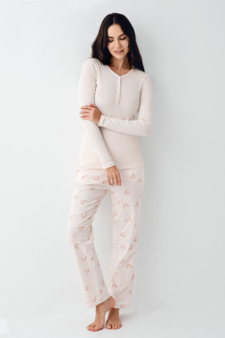 Pierre Cardin Kadın Pamuklu Kışlık Regular Fit Pembe Pijama Takımı PC9062-S-V1 (1)