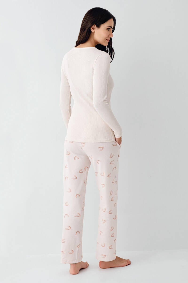 Pierre Cardin Kadın Pamuklu Kışlık Regular Fit Pembe Pijama Takımı PC9062-S-V1 - 4