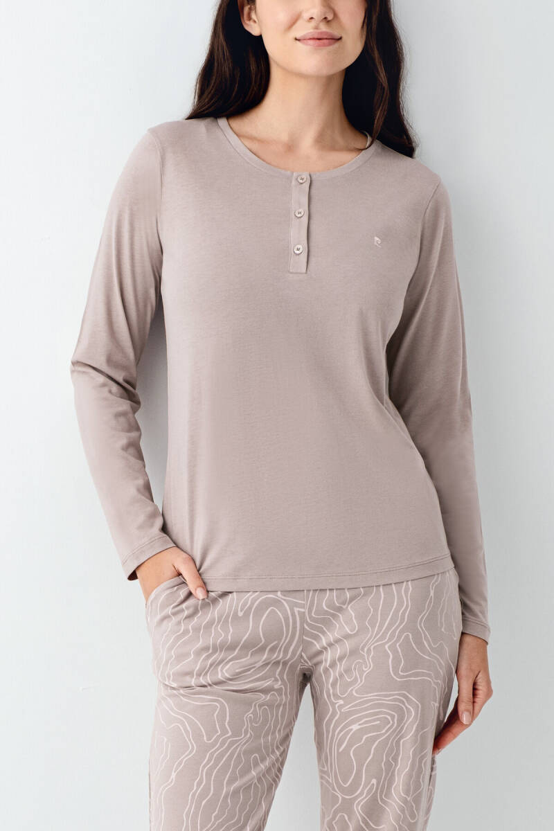 Pierre Cardin Kadın Pamuklu Kışlık Regular Fit Kahverengi Pijama Takımı PC9097-S-V1 - 3