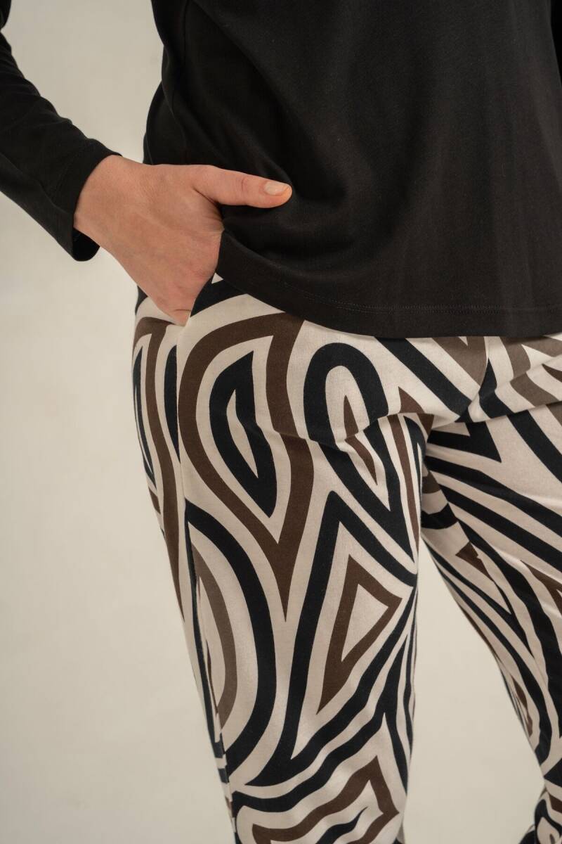 Pierre Cardin Kadın Pamuklu Inspire Others Everyday Siyah Uzun Kol Pijama Takım PC9280-S-V1 - 6