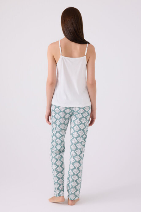 Pierre Cardin Kadın Pamuklu Kruvaze Pigment Baskılı Kışlık Regular Fit Mavi Pijama Takımı PC8905-S-V1 - 8